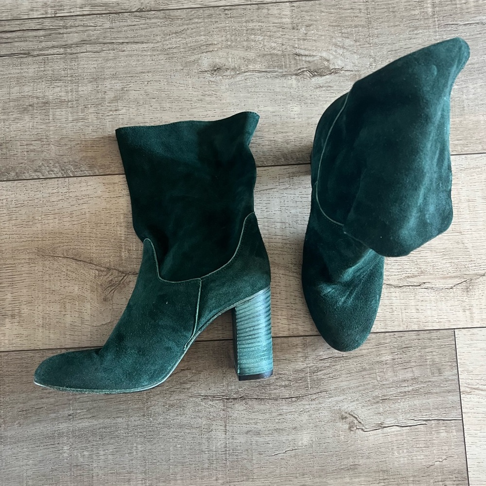 FREE PEOPLE EMERALD DAKOTA SLOUCH SUEDE BOOTS - NEVER WORN